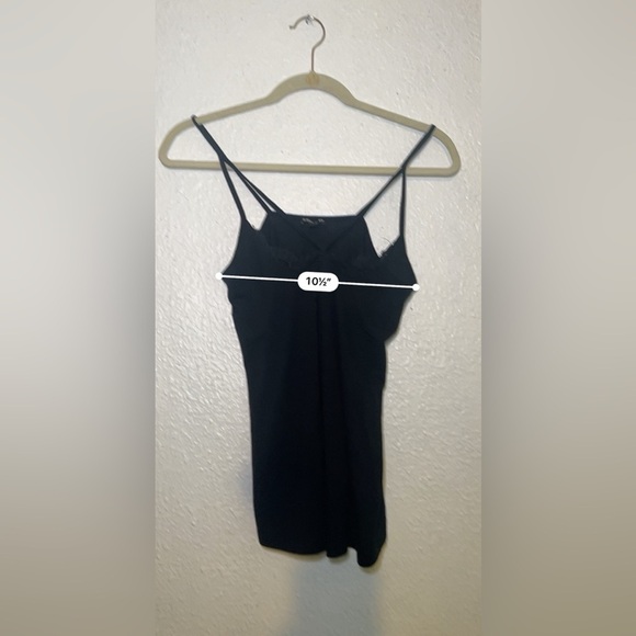 Express black spaghetti strap tank top with lace in front size XS - Picture 3 of 8